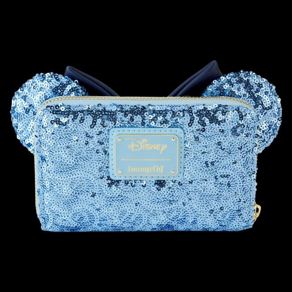 Disney Loungefly Minnie Mouse Hanukkah Sequin Zip Around Wallet - Picture 4 of 4